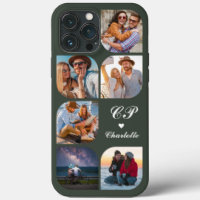 Monogram Name 6 Photo Modern Trendy Simple