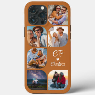 Monogram Name 6 Photo Modern Trendy Simple iPhone 13 Pro Max Case