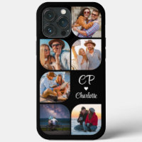 Monogram Name 6 Photo Modern Trendy Simple