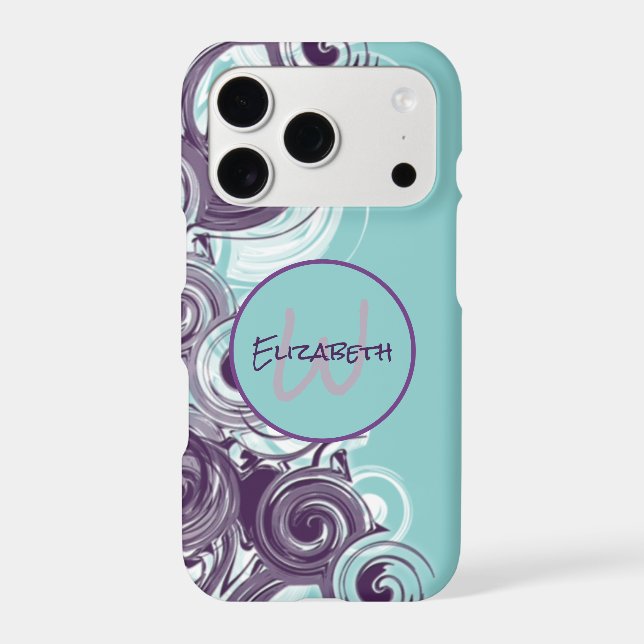 Monogram Name Abstract Swirling Waves Custom (Back)