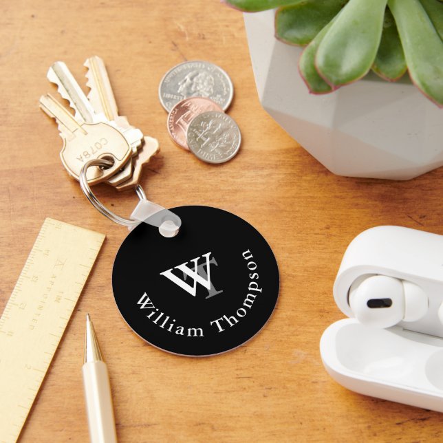 Monogram - Name and Initials - custom Key Ring (Desk)