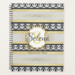 Monogram Name Appointment Book Golden Glitter Planner
