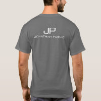 Monogram Name Back Side Print Mens Dark Grey
