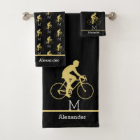 Monogram Name Bicycle Gold Black
