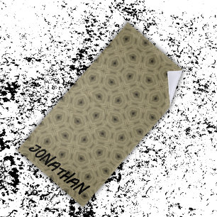 Monogram Name Black and Beige pattern   Beach Towel
