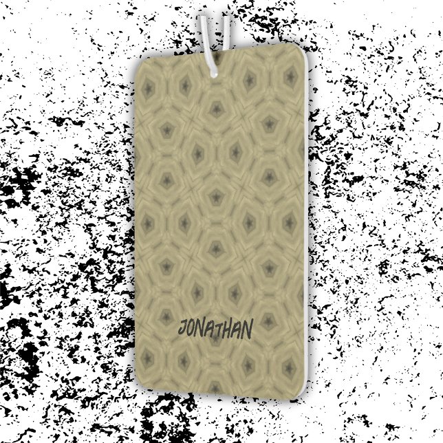 Monogram Name Black and Beige pattern | Car Air Freshener (Creator Uploaded)