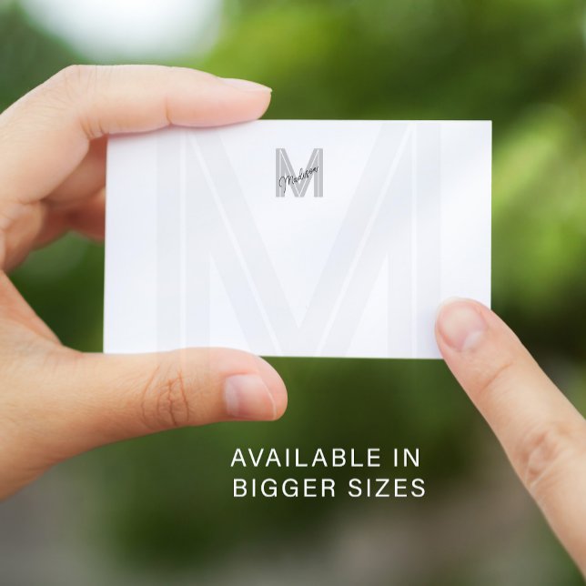 Monogram name black and white card (Creator Uploaded)