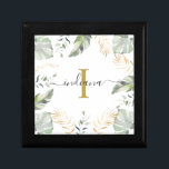 Monogram Name Botanical Palms Leaves Green Gold Gift Box<br><div class="desc">Wild,  calm,  and elegant Monogram Name Botanical Palms Leaves Green Gold gift box that you can easily customise with your name and initial by clicking the "Personalise" button</div>