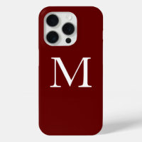 Monogram Name Burgundy Red Maroon White Elegant