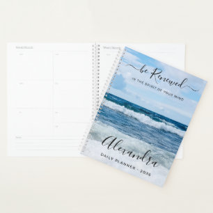 Monogram Name Christian Quote Beach Photo Daily Planner