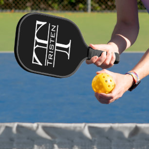 Monogram Name Classic Initials Pickleball Paddle