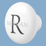 Monogram & Name, Classic White with Grey Text<br><div class="desc">Personalise with your Monogram and Name In Grey Text. This simple Classic White Design can also be used to promote your Company Name.</div>