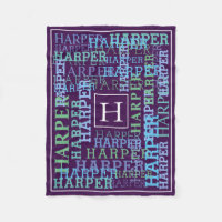 Monogram Name Cloud Purple