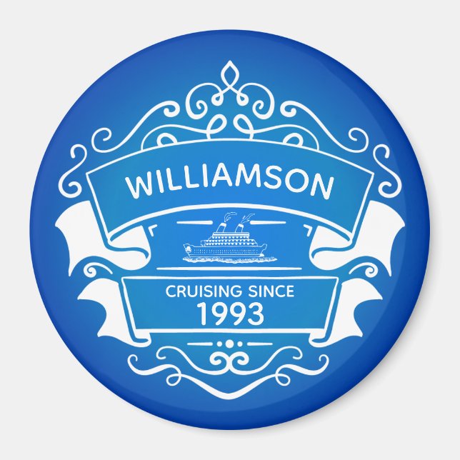 Monogram Name Cruse Ship Cabin Door Finder Magnet (Front)