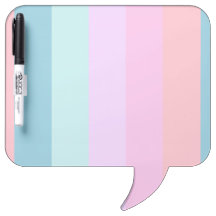 Monogram Name Custom Pastel Stripes Blue Pink