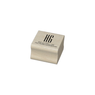 Monogram Name Customisable Business Rubber Stamp