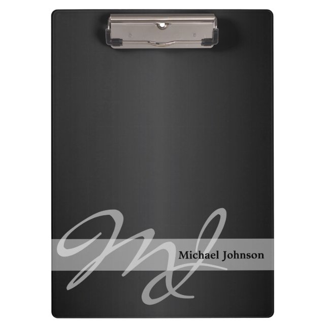 Monogram & Name Design Clipboard (Front)