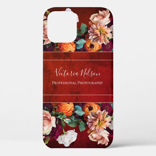 Monogram Name Elegant Floral Botanical Rustic Case (Back)