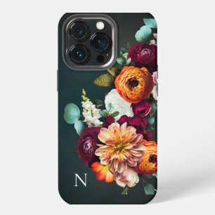Monogram Name Elegant Floral Botanical Rustic iPhone 13 Pro Case