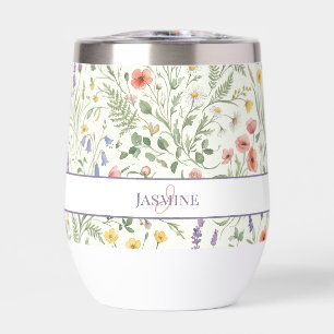 Monogram Name Floral Wildflower Boho Lavender Chic