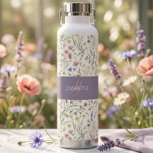 Monogram Name Floral Wildflower Boho Lavender Chic
