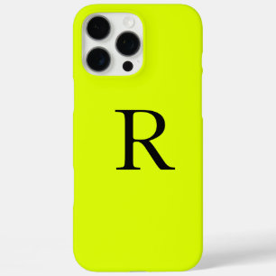 Monogram Name Fluorescent Chartreuse Yellow Neon iPhone 16 Pro Max Case