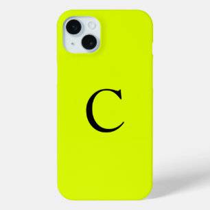 Monogram Name Fluorescent Chartreuse Yellow Neon iPhone 15 Mini Case
