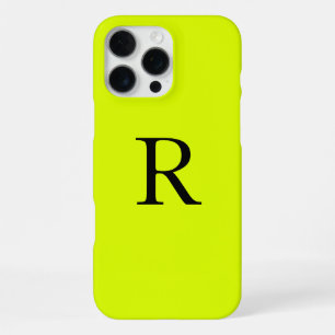 Monogram Name Fluorescent Chartreuse Yellow Neon iPhone 16 Pro Max Case