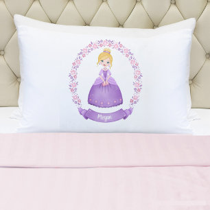 Monogram Name Girl Princess Pillowcase