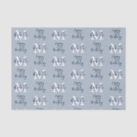 Monogram Name Initial Pattern Happy Birthday Blue