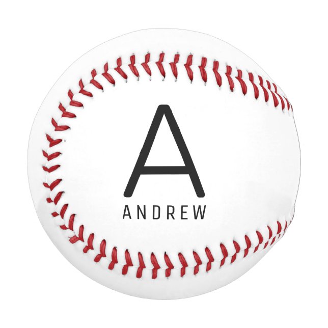 Monogram Name Initial Personalised Baseball (Front Left)