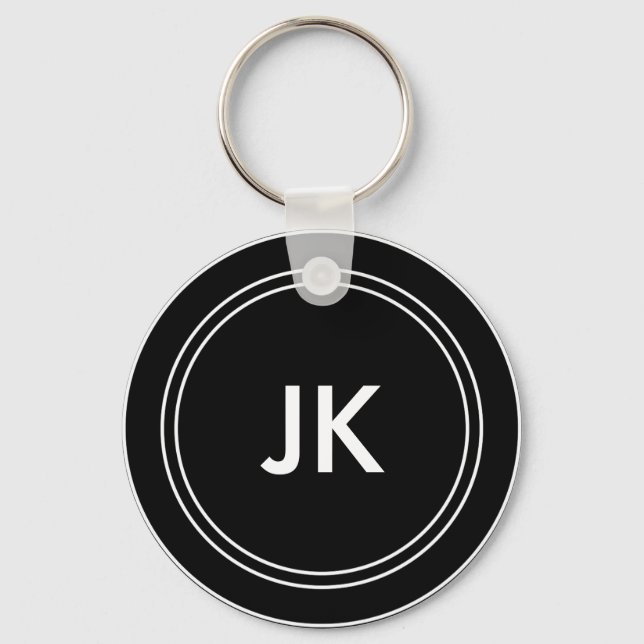 Monogram Name Initials Key Ring (Front)
