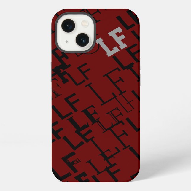monogram name-initials pattern iPhone case (Back)