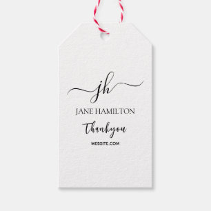 Monogram Name Initials Product Thankyou Tags