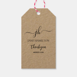 Monogram Name Initials Product Thankyou Tags