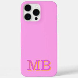 monogram name initials unique pink iPhone 16 pro max case