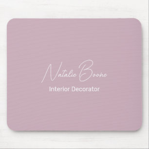 Monogram Name Interior Decorator White Pastel Pink Mouse Pad