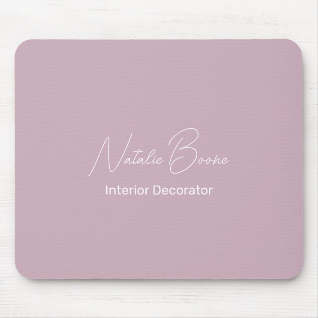 Monogram Name Interior Decorator White Pastel Pink Mouse Pad (Front)