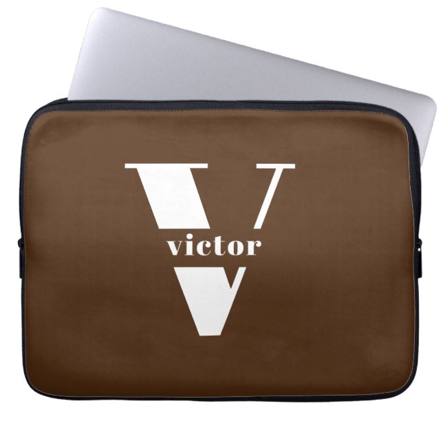 Monogram Name Intital changeable personalise Laptop Sleeve (Front)