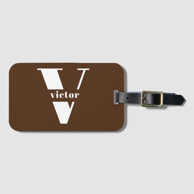 Monogram Name Intital changeable personalise Luggage Tag (Front Horizontal)