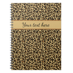 Monogram Name Leopard Print Cheetah Animal Pattern Notebook