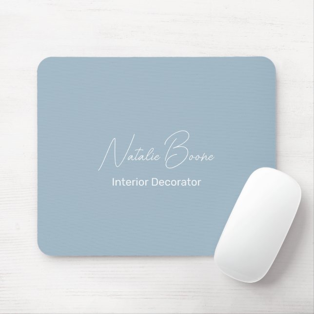 Monogram Name Light Blue Interior Decorator Mouse Pad (With Mouse)