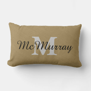 Monogram & Name Lumbar Pillow