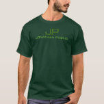Monogram Name Mens Deep Forest Green Modern T-Shirt<br><div class="desc">Monogram Initial Letter Name Modern Template Elegant Trendy Men's Deep Forest Green Basic Dark T-Shirt.</div>