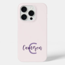 Monogram Name Minimalist Solid Blush