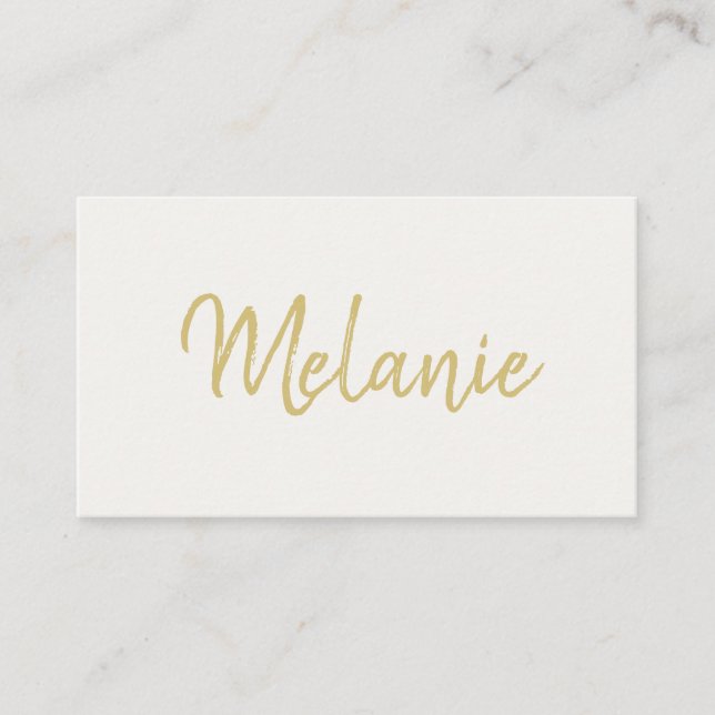 Monogram Name Modern Elegant Ivory Business Card  (Front)