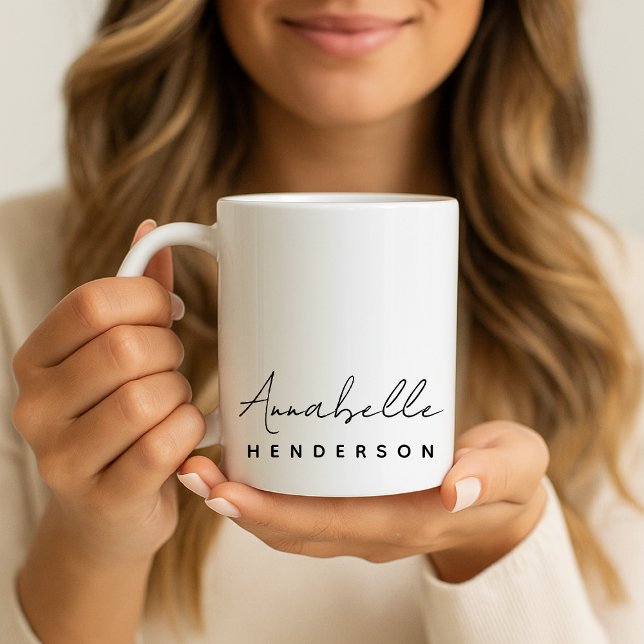Monogram Name | Modern Minimalist Stylish Coffee Mug (Creator Uploaded)