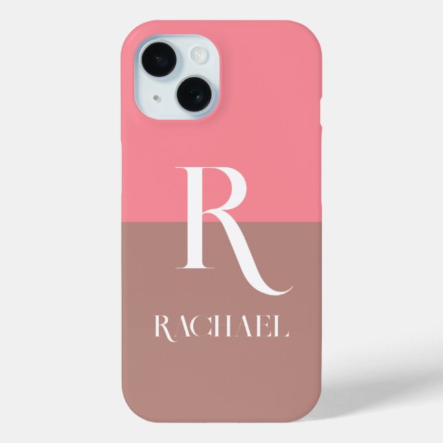 Monogram Name Modern Stylish Case-Mate iPhone Case (Back)