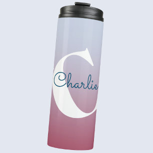 Monogram Name Modern Typography Gradient Thermal Tumbler