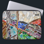 Monogram Name Mosaic Laptop Sleeve<br><div class="desc">This laptop sleeve is decorated with an original abstract mosaic made from glass and stones.
You can customise it with your monogram or name.
The mosaic is a template so that you can replace it with your own mosaic or other photo.
Original Mosaic © Michele Davies.</div>